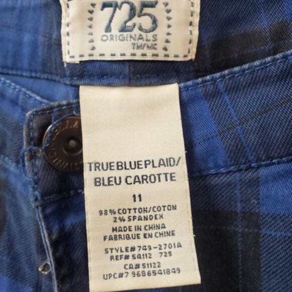 725 Originals Blue Plaid Pants Punk Emo Goth Alternative - Picture 4 of 7